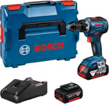 18V System Perceuse-Visseuse Sans Fil Gsr 18V-55 (2 Batteries 18V 4.0 Ah,Chargeur Rapide Gal 18V-40,Dans Une L-Boxx) 06019H5200 Bleu