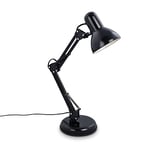 BRILONER - Lampe de bureau orientable, lampe de table avec interrupteur à fil, lampe de table rétro douille E14, 546x224 mm (DxH), noir