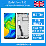 Redmi Note 9 4G M2003J15SC Replacement LCD Touch Screen Assembly w/ Frame