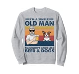 Vintage Grumpy Grandpa Like Beer And Red Border Collie Dogs Sweatshirt