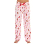 Sovfest Pyjamas Byxor för Dam/Dam Jul Pepparkaka Rosa Pink M