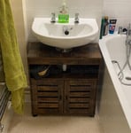 Under Sink Cabinet Vanity Industrial Bathroom Cupboard Rustic Storage Unit Shelf