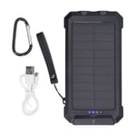 Portable Solar Power Bank 30000mAh Blue Solar Power Bank W/LED Camping SD