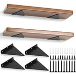 Lot de 4 Support Etagere Triangle, 14CM Supports D'étagère Flottant en Fer, Support Étagère Mural en Métal Pour Étagères Ouvertes de Bricolage