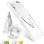 Börner Mandoline V1 ClassicLine (Set de Base) • Mandoline Réglable pour Légumes & Fruits • Avec 2 Inserts, Porte-fruits • Coupe-légumes en V pour tranches en 3 épaisseurs • Blanc