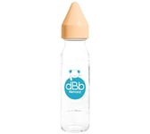 Biberon Régul'Air 240 ml dBb Remond en verre - tétine NN -nouveau né- anti-coliques en caoutchouc - caramel