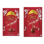 Lindt Lindor Milk Chocolate Easter Egg Medium, 215g - Contains Milk Chocolate Truffles with a Smooth Melting Filling - Easter Gift & Lindor Milk Chocolate Easter Egg Large, 260 g