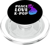 Peace Love K-Pop, geste du doigt en forme de cœur, Saranghae PopSockets PopGrip pour MagSafe