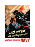 Wee Blue Coo War WW2 1942 Enlist In The Us Navy New Wall Art Print