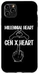 Coque pour iPhone 11 Pro Max Millennials vs Gen X Heart Finger Humour