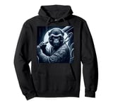 Japanese Macaque Shirt Monkey Portrait Baseball Bat Ape Face Pullover Hoodie