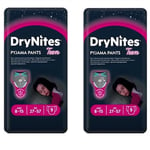 2X Huggies DryNites Girl's Pyjama Pants, 8-15 Years (9 Pack)