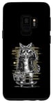 Coque pour Galaxy S9 Casque de skateboard motif chat rétro vintage urbain streetwear