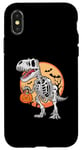 Coque pour iPhone X/XS T-Rex Mummy Citrouille Dino Trick Treat Halloween