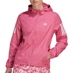 adidas Own The Run Windbreaker Womens Running Jacket Pink Hooded Reflective