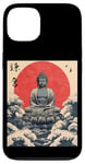 Coque pour iPhone 13 Kamakura Grande statue de Bouddha vintage japonais Art sur bois