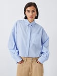 rag & bone Beatrice Stripe Cropped Shirt, Light Blue