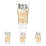 Le Petit Marseillais Crème Mains Réparatrice Peaux Abimées et Desséchées, Beurre de Karité, Aloes et Cire d'Abeille - 1 Tube de 75ml (Lot de 4)