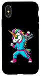 Coque pour iPhone X/XS Licorne dans les années 80 avec enregistreur cassette