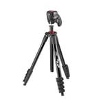 JOBY Compact Action Tripod, Trépied pour Appareil Photo avec Rotule, Support Universel ¼-20" à Libération Rapide et Sac de Transport, pour Reflex et Hybride, Couleur : Noir, Capacité 1.5kg JB01761-BWW