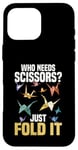 Coque pour iPhone 16 Pro Max Origami, papier amusant, design artistique, pliage, origami