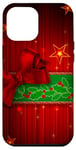 iPhone 12 Pro Max Festive Merry Christmas Holiday Red Bow Holly Star Pattern Case