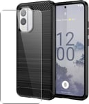 For Nokia X30 / X30 5G Case, Carbon Fibre Cover & Glass Screen Protector