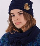 DesignEtte Kit de tricot Chapeau et écharpe pour chemins de fer Blanc Laine Taille unique