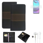 Phone Case + earphones for Motorola Moto E20 Wallet Cover Bookstyle protective