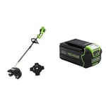 Greenworks GD40BC Débroussailleuse à Batterie avec Moteur sans Balai, Harnais, Hauteur Réglable & Batterie 40V - Puissante Batterie Lithium-ION 4Ah pour Outils de Jardin et Électriques