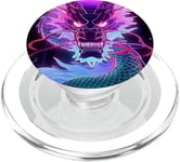 Cyber Dragon fluo PopSockets PopGrip pour MagSafe