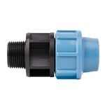 HYDROBIL Water Pipe Plumbing Fittings, 20mm Female x 1/2" BSP Male Adapter, MDPE Plastic Pipe, 16 Bar, Max. Temp. 45°C, MDPE Fittings, Outside Tap Connector, Garden Hose Connector for Hose Pipe