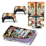 Kit De Autocollants Skin Decal Pour Console De Jeu Ps5 Full Body Gta5 Grand Theft Auto, Version Cd-Rom T1291