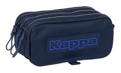 Safta Kappa Blue Night Trousse triple grande trousse pour enfant, idéale pour les enfants d'âge scolaire, confortable et polyvalente, qualité et résistance, 21,5 x 8 x 10 cm, couleur bleu marine, bleu