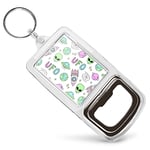 Acrylic Bottle Opener Keyring  - Alien UFO Space Rocket Planets  #16930