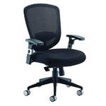 Office Hippo Desk Chair for Home Office, Mesh Office Chair with Adjustable Arms, Computer Chair, Swivel, Black