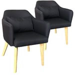 Lot de 2 Fauteuils Scandinave en Tissu "Delante" 67cm Noir