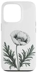 Coque pour iPhone 13 Pro Coquelicot blanc symbole de paix pour jardiniers botanistes fleurs