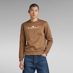 G Star Raw Mens G-Star RAW Flight Deck Back Graphic Sweater - Brown Cotton - Size Large