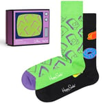 Happy socks Strumpor 2P The Simpsons Gift Set Svart/Grön bomull Strl 36/40