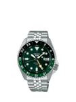 Seiko SSK035K1 Men's 5 Sports SKX GMT Date Automatic Bracelet Strap Watch, Green/Silver