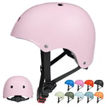 KORIMEFA Casque Vélo Enfant 3-13 Ans Casque pour Filles Garçons Casque de vélo réglable Bébés Protection Roller Enfant Cyclisme Roller Skateboard Scooter (Rose Clair, M)