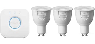 Philips Hue GU10 White and Colour Ambiance Starter Kit – 3 Light Smart Bulbs ...