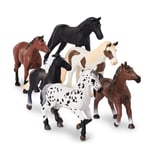 Terra by Battat - Figurines de chevaux de 15 cm - 6 pièces - Ensemble de jouets chevaux - Animales réalistes en plastique – Chevaux de collection, décorations de fête, cadeau pour enfants, 3 ans Plus