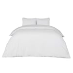 OHS White Geometric Kingsize Duvet Cover, Quilt Cover Bedding Luxury King Duvet with Pillowcases Ultra Soft Decorative Embossed Modern Bedding Set, White