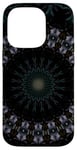 iPhone 14 Pro Dark Fantasy Mandala Pattern Yellow And Blue Case