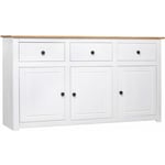 Buffet De Cuisine Buffet bas - Meuble de rangement - Blanc 135x40x80 cm Pin solide Gamme Panama