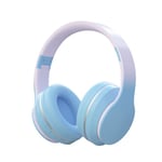 Casque Bluetooth Casque Sans Fil Musique Dégradé Couleur LED Oreille De Chat Avec Micro Gamer Écouteur Enfants Jolis Cadeaux De Noël-XK Bleu