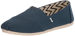 TOMS Women's Alpargata Heritage Canvas Loafer Flat, Majorca Blue, 4 UK