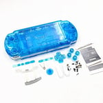 NEW Replacement Sony PSP 3000 Console Full Housing Shell Cover With Button Set -Clear Blue.